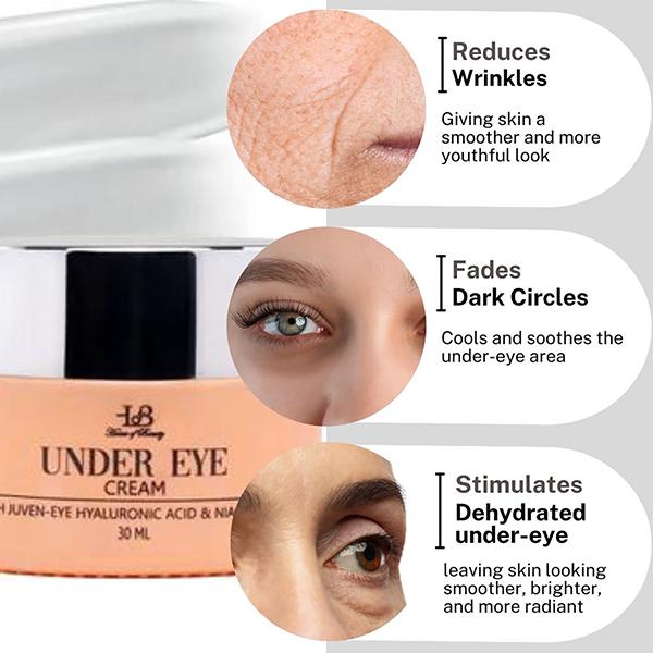 House of Beauty Under Eye Cream For Dark Circles, Fine Lines & Hydrating with Hyaluronic 30ml - Under Eye Creams & Serums