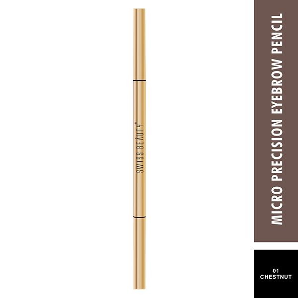 Swiss Beauty Micro Precision Eyebrow Pencil (Chestnut ) 0.1 gm - Eyebrow Pencils & Enhancers