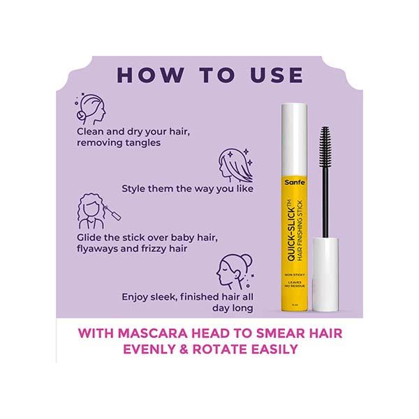 Sanfe Quick Slick Hair Finishing Stick for frizzy and Baby hair Fix 12 ml - Hair Serums