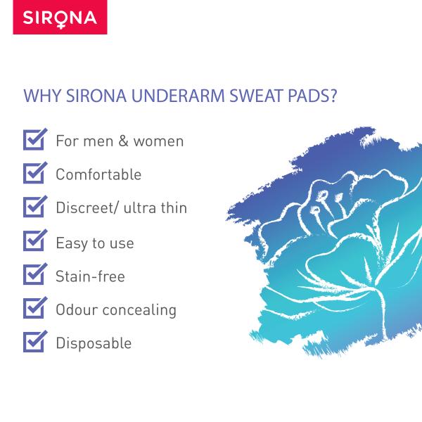 Sirona Under Arm Sweat Pads 12's - Intimate Care