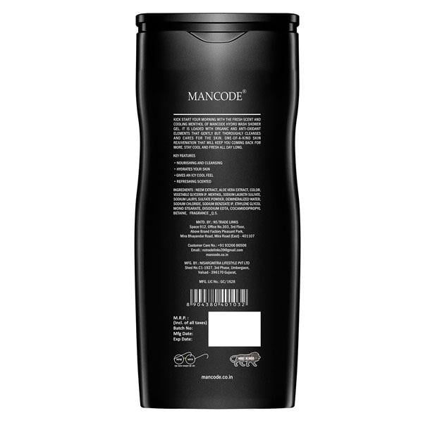 Mancode Hydro Wash 3 in 1 ( Body+Face+Hair ) 450 ml - Shower Gels & Body Wash