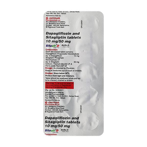 SITAZIT D 10/50 Tablet 10's - Diabetes-Ant
