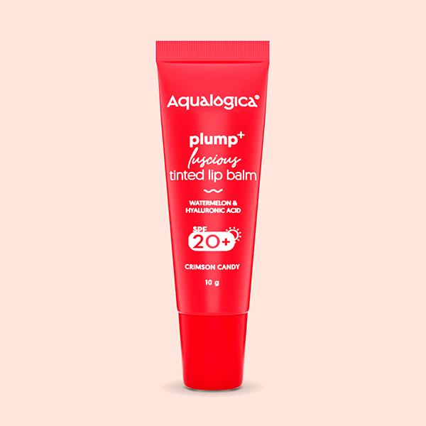 Aqualogica Crimson Candy Plump + Luscious Tinted Lip Balm With Watermelon And Hyaluronic Acid 10 gm - Lip Balms