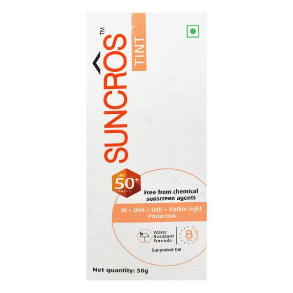 Suncros Tint SPF 50+ Sunprotect Gel 50gm - Sunscreen Preparations-Emo