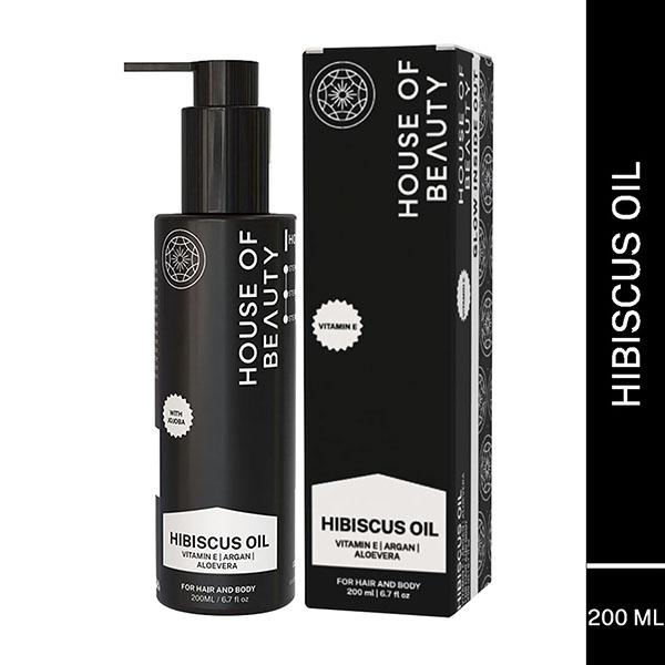 House of Beauty Hibiscus Oil For Hairfall, Soft Skin, Aids Psoriasis For Body & Hair 200ml - Hair Oils