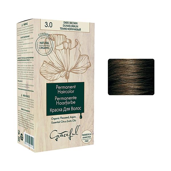 Graceful Natural Hair Colour 3.0 Dark Brown 150 gm - Crème