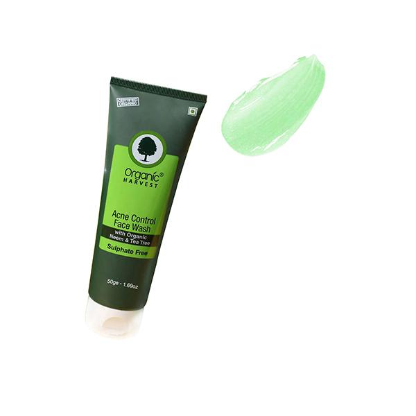 Organic Harvest Acne Control Face Wash - Organic Neem & Tea Tree 50 gm - Face Wash & Cleansers
