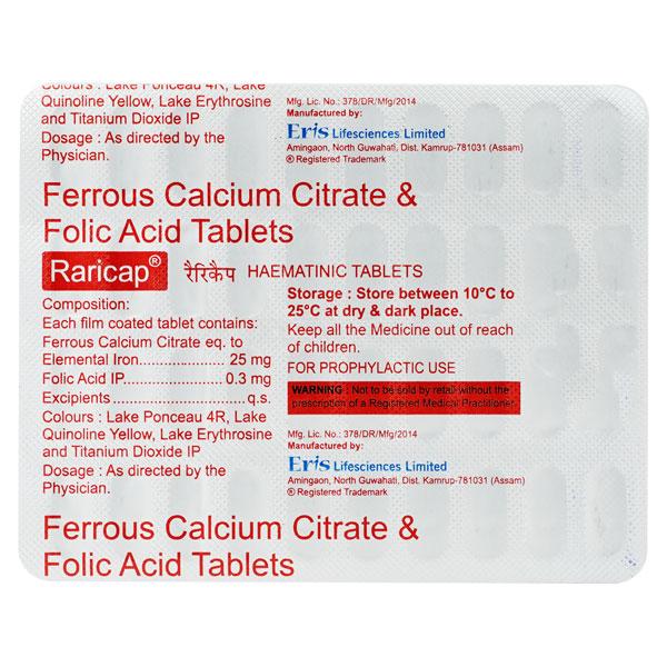Raricap Tablet 40'S - Iron Supplement/Anaemia-Vma