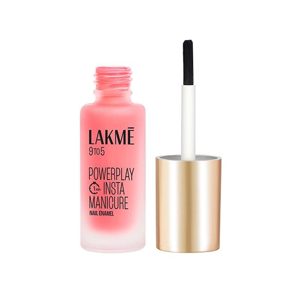 Lakme 9To5 Powerplay Insta-Manicure Nail Enamel Pink Sorbet 6 ml - Nail Polish