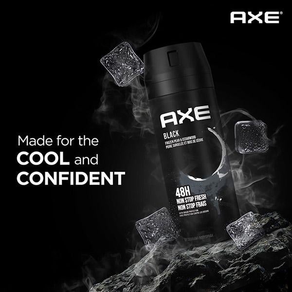 Axe Black Deodorant Body Spray for Men 48H Odour Protection Frozen Pear and Cedarwood Scent 150 ml - Men Deodorants/Roll-Ons