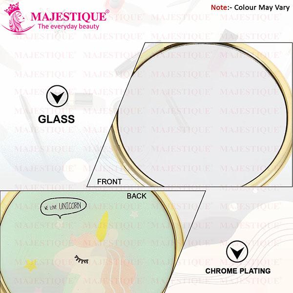 Majestique Handheld Mirror With Handle, Perfect for Vanity, Decorative and Travel Use - Multicolor 1's - Others