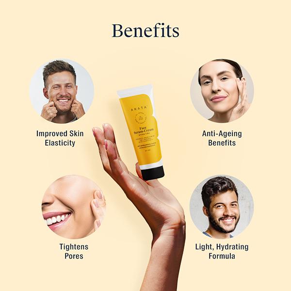 Arata Natural Hydrating Face Serum-Cream With Evening Primrose, Rosehip & Lavender Oil 50 ml - Face Serum