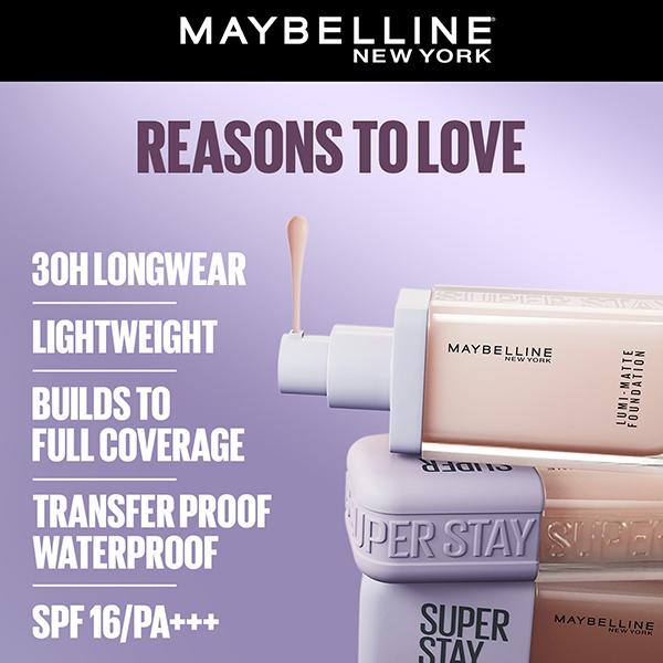 Maybelline New York Super Stay Lumi-Matte Liquid Foundation 30H Longwear Yet Light-As-Air, 230 35 gm - Foundation