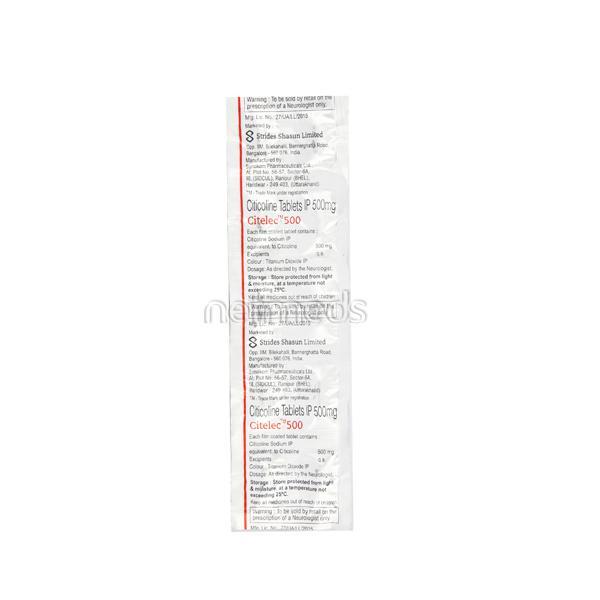 Citelec 500mg Tablet 10'S - Alzheimer-Neu