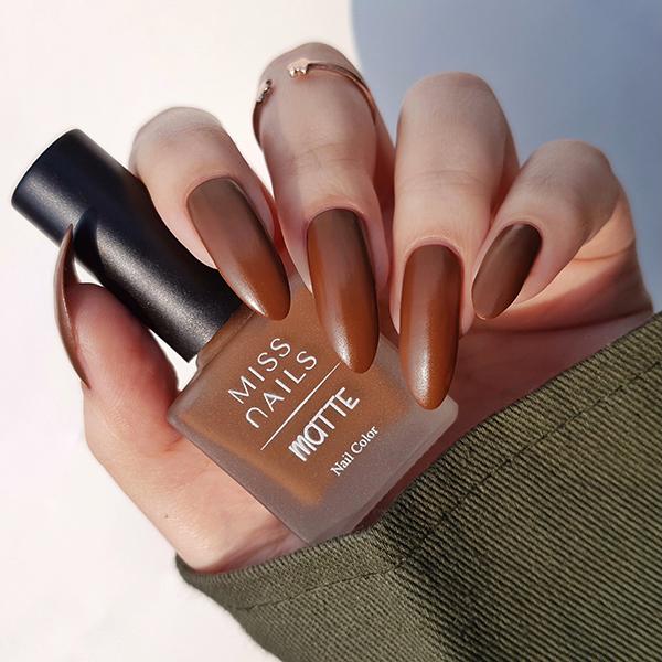 Miss Nails Matte Nail Color Brown Affair 8 ml - Nail Polish