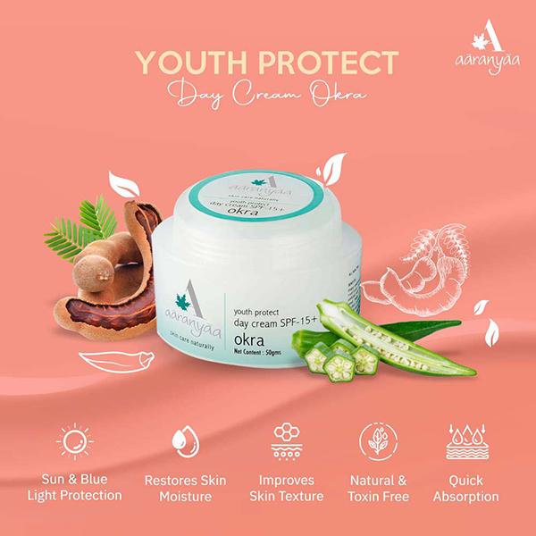 Aaranyaa Youth Protect Day Cream Okra SPF 15 50 gm - Day Cream