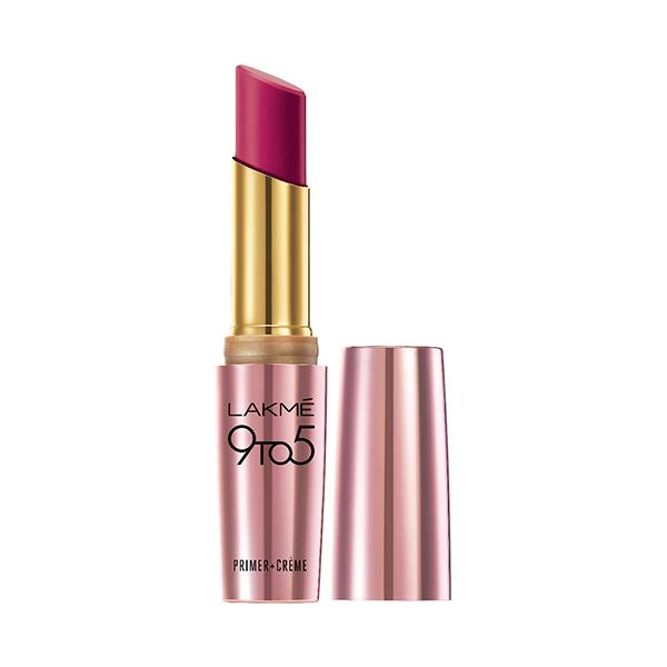 Lakme 9To5 Primer + Creme Lip Color Carmine Kick Cr2 3.6 Gm - Lipsticks