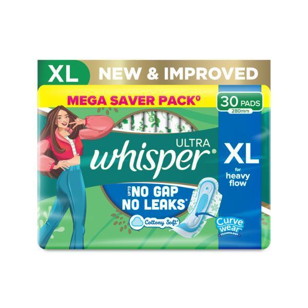 Netmeds | Whisper Ultra Clean Sanitary Pads (XL) 30's