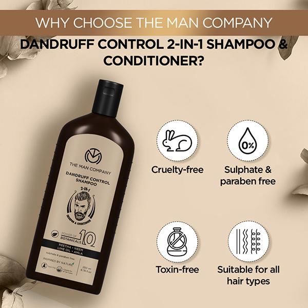 The Man Company 2-in-1 Anti Dandruff Shampoo & Conditioner for Men 200 ml - Shampoos