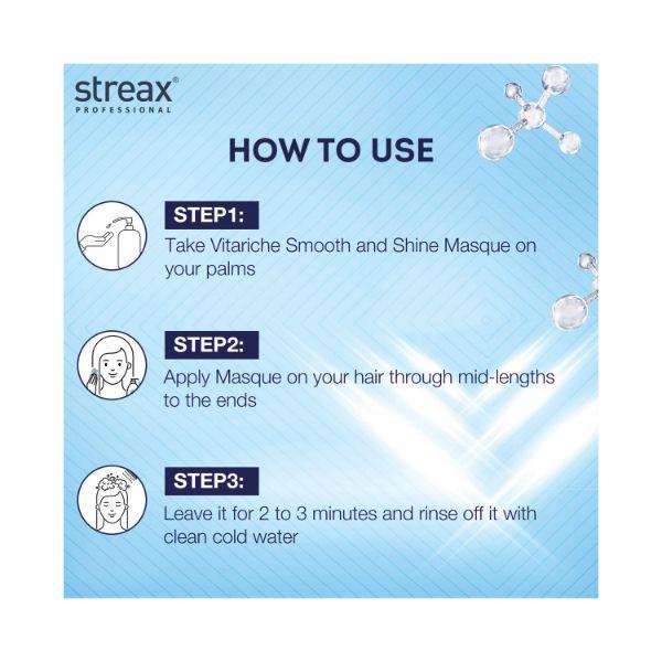 Streax Professional Vitariche Care Smooth & Shine Masque 200 gm - Conditioners