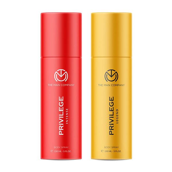 The Man Company Privilege Deodorants for Men - Legend & Intense (150ml X 2) 1's - Men Perfumes (Edt/Edp)