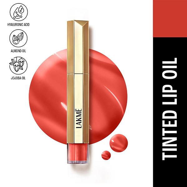 Netmeds | Lakme 9To5 Overtime Shine Tinted Lip Oil - Brick Rouge 5.3 ml