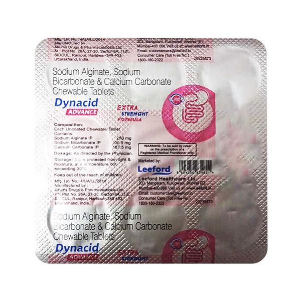 DYNACID ADVANCE SUGAR FREE WITH EXTRA STRENGHT FORMULA Chewable Tablet 9's