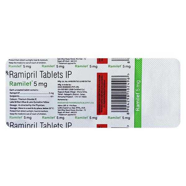 RAMILET 5 Tablet 10's - Hypertension-ACE