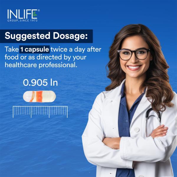 INLIFE Omega 3 Double Strength Fish Oil 1000 mg Capsules 60's - Omega Fish Oil Fatty Acids