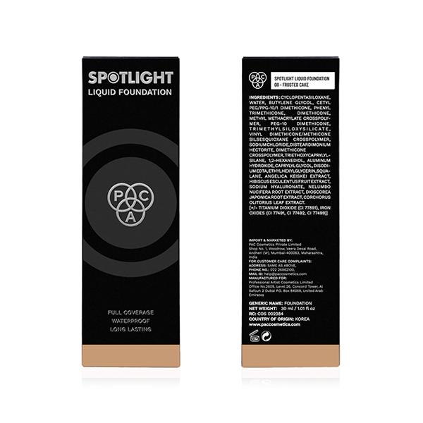 Pac Spotlight Liquid Foundation - 08 Frosted Cake 30 ml - Foundation
