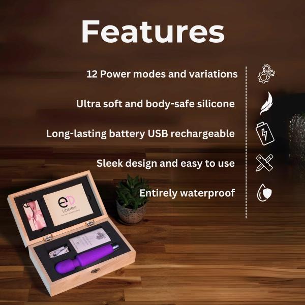 Libertee Body Massager Rechargeable 12 Modes Violet 1's - Massagers And Vibrators