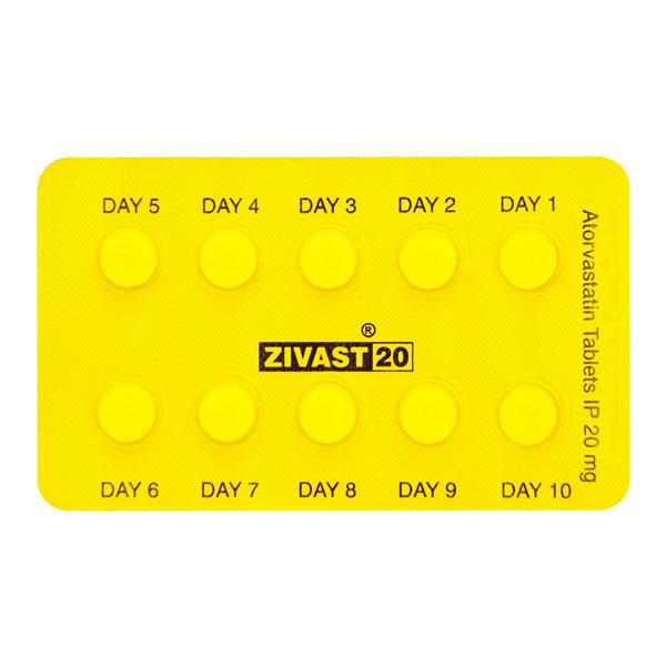 Zivast 20mg Tablet 10'S - High Cholesterol-Dys