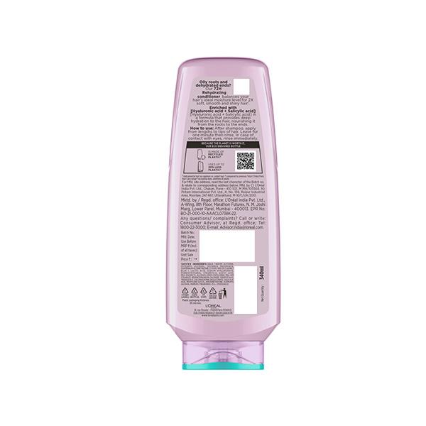 L'Oreal Paris Hyaluron Pure 72H Rehydrating Conditioner for Smooth Tangle-Free Hair 340 ml - Conditioners