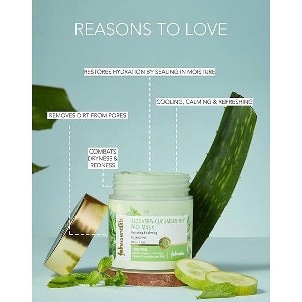 Fabessentials Aloe Vera Cucumber Mint Face Mask 100 gm - Face Packs