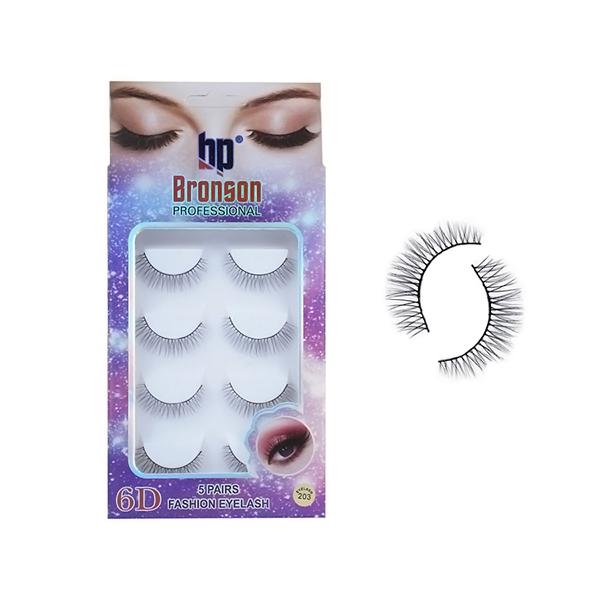 Netmeds | Bronson Professional False Eyelashes Set of 5 Pair 6D Long and Natural 203 Fake False Lashes 1's