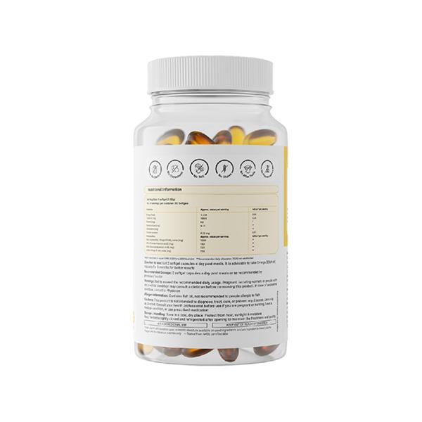 Nudge Wellness Omega 3 Fish Oil Softgel Capsules for Healthy Heart, Joints & Brain 60's - Omega Fish Oil Fatty Acids
