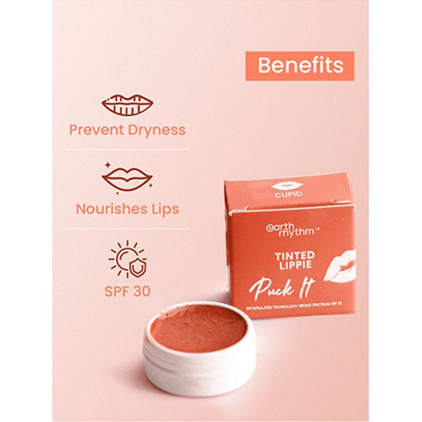 Earth Rhythm Tinted Lippie Spf 30 Cupid 10 gm - Lip Stains & Tints