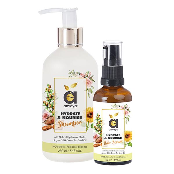 Anveya Hydrate & Nourish Shampoo & Hair Serum Combo 300 ml - Shampoos