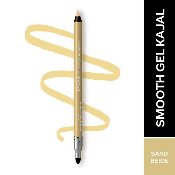 Netmeds | Faces Canada Ultime Pro Intense Gel Kajal With Smudger & Sharpener - Sand Beige 1.2 gm