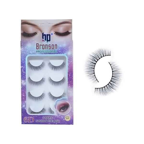 Netmeds | Bronson Professional False Eyelashes Set of 5 Pair 6D Long and Natural 202 Fake False Lashes 1's