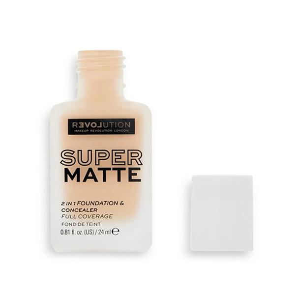 Makeup Revolution Supermatte 2 in 1 Foundation & Concealer F8.5 24ml - Foundation