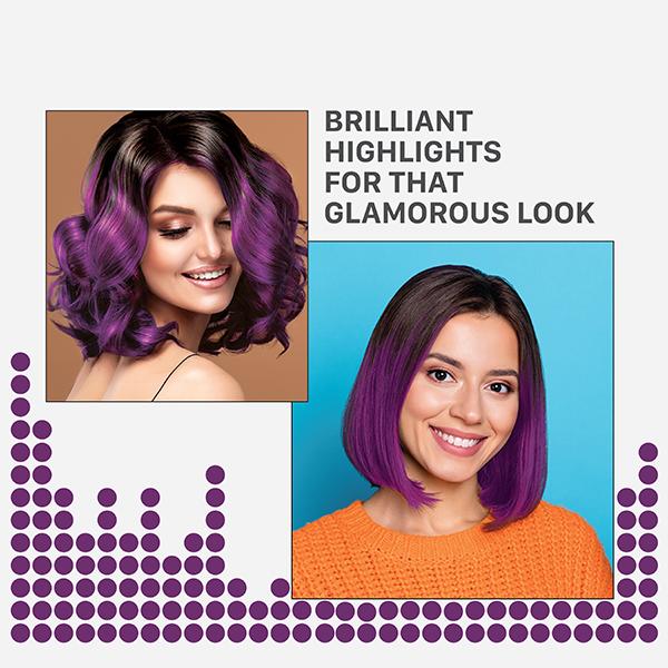 Streax Ultralights Hair Colour Highlight Kit, Purple Hair Colour, Plum Purple, 1's - Crème