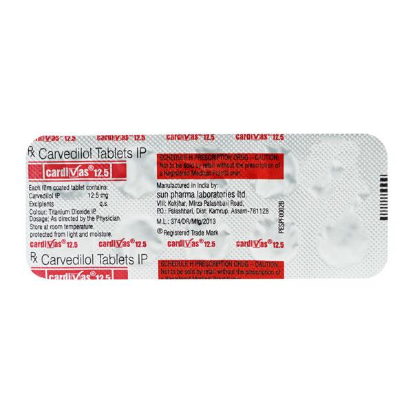 Cardivas 12.5mg Tablet 10'S - Hypertension-Bet