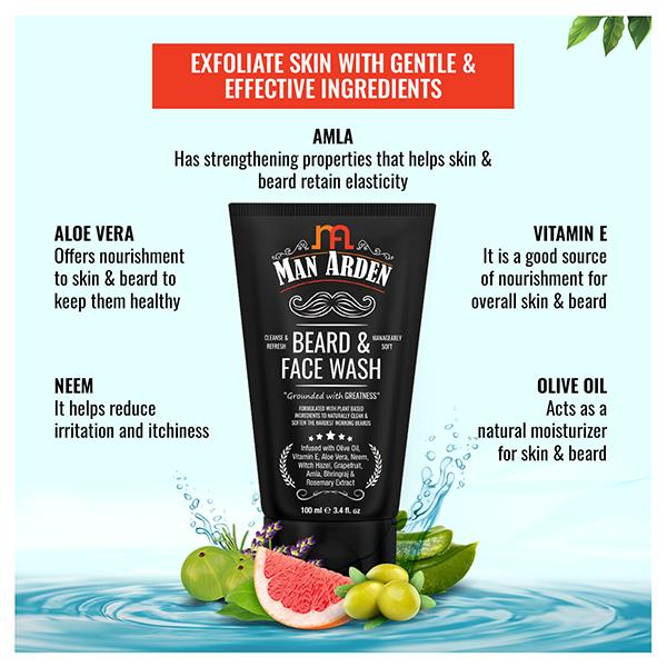 Man Arden Beard & Face Wash 100 ml - Face Wash & Cleansers