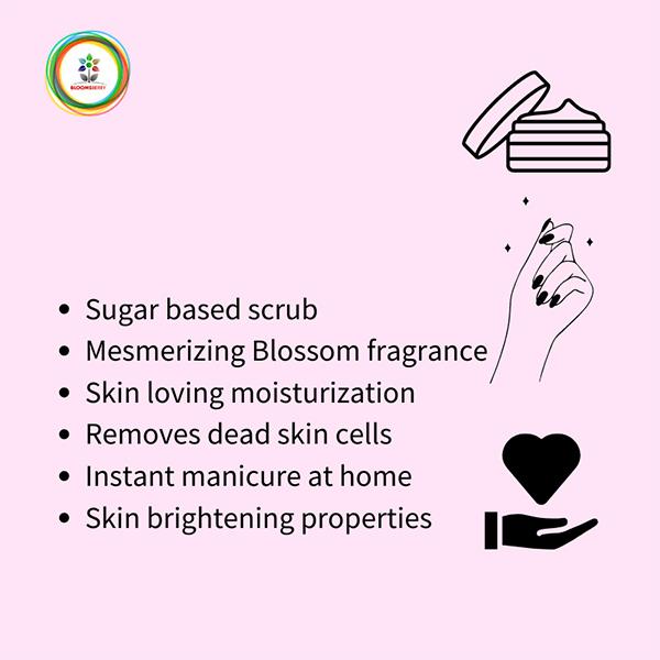 Bloomsberry Minute Manicure Hand Scrub - Blossom Sugar 150 gm - Hand Creams