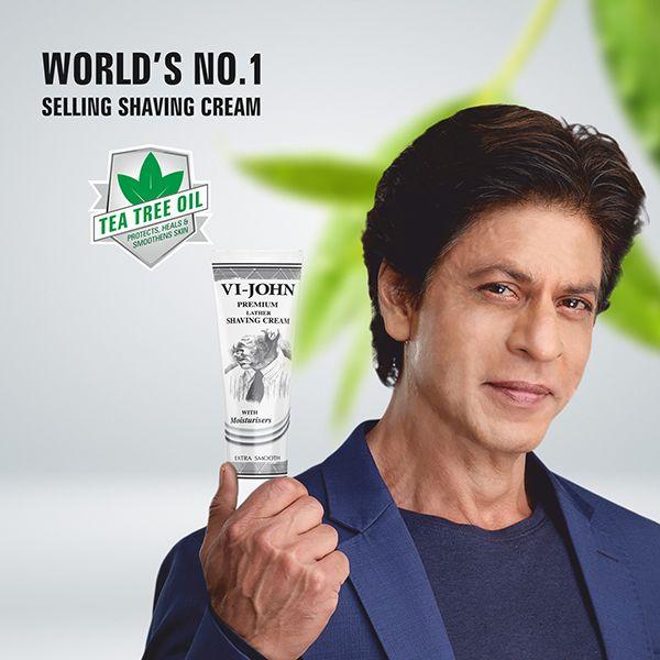 VI-John Premium Lather Shaving Cream with Moisturizers for Extra Smooth Shave 91 gm - Shaving Creams