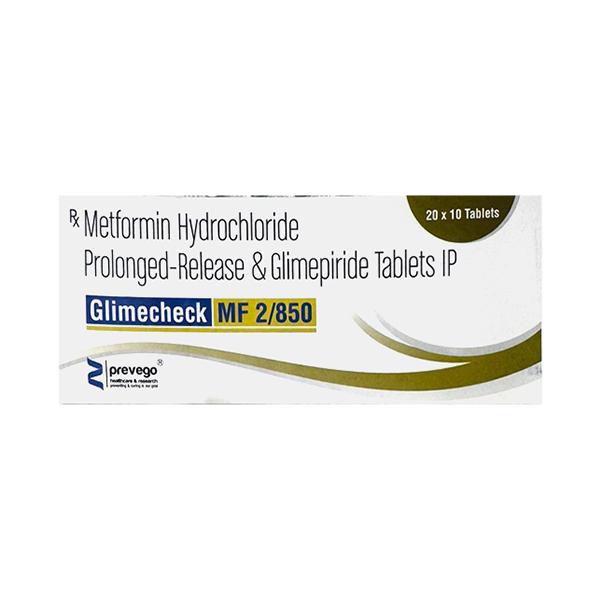 GLIMECHECK MF 2/850 Tablet 10's - Diabetes-Ant