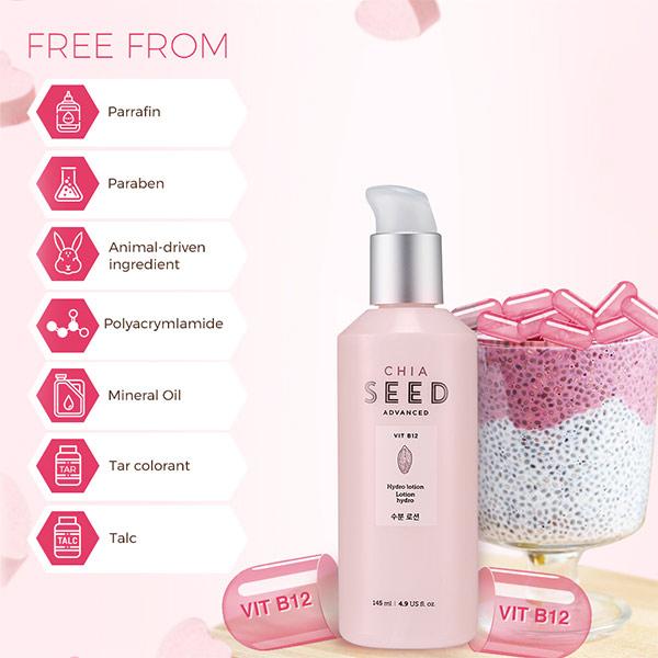 The Face Shop Chia Seed Advanced Vit B12 Hydro Lotion 145ml - Lotions & Creams