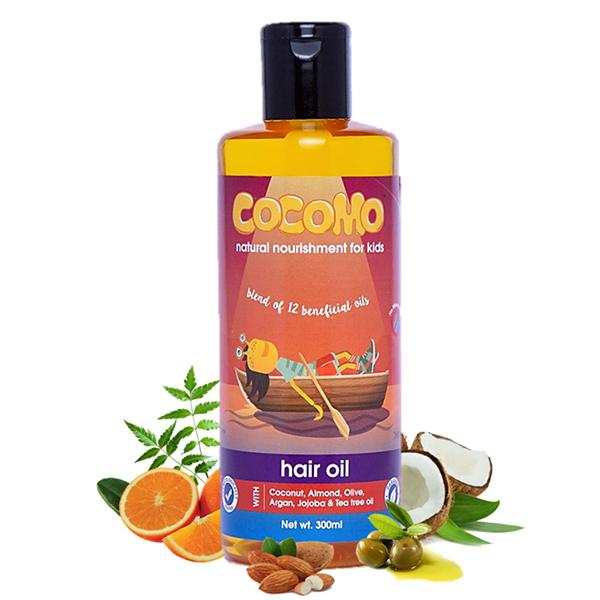 Cocomo Natural 12 in 1 Hair Oil For Kids Coconut Argan Jojoba Neem Tea Tree and Other Natural Oils 300 ml - Creams, Lotions & Oils