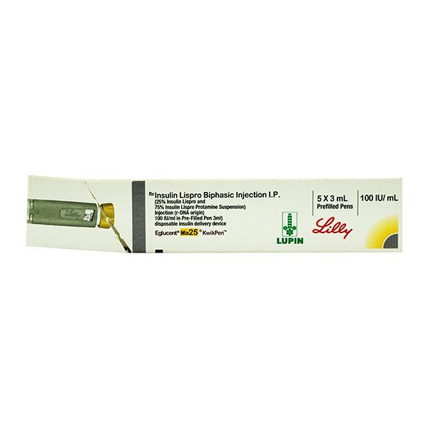 Eglucent Mix 25 Kwikpen 1X3ml - Diabetes-Ins